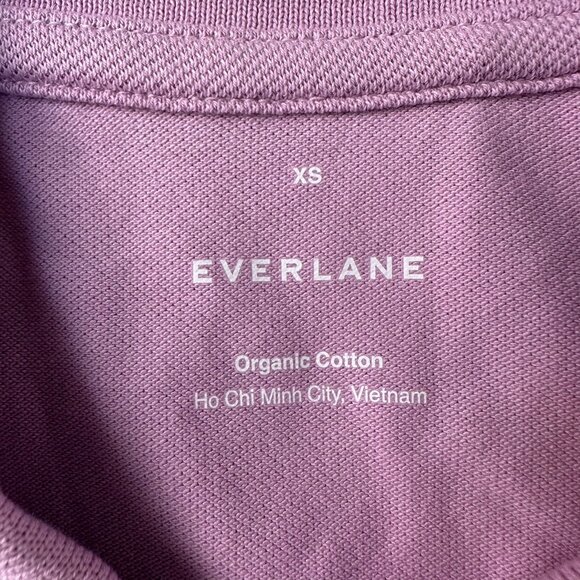 NWOT Everlane Women's The Organic Cotton Big Polo Short Sleeve Shirt Top, Mauve - Picture 11 of 12